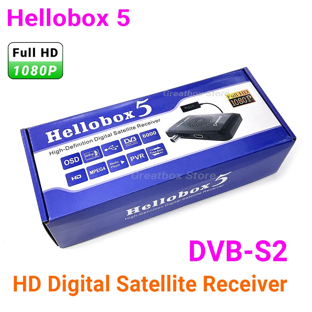 New Hellobox 5 mini HD Satellite Receiver DVB S2 Support USB WiFi Dongle 3G Modem USB 2.0