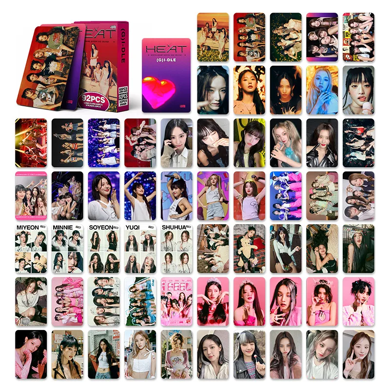 Juego de tarjetas Kpop (G)I-DLE HEAT I FEEL Lomo, sesión fotográfica, Ye Shuhua, MINNIE SONG, YUQI, colección de Fans, regalo, 92 Uds.