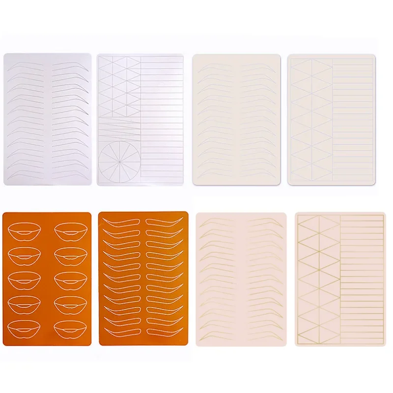 

1 шт., микроблейдинг, 2 стороны, толстая татуировка, брови и губы, тренировочная кожа, чернила не требуется, инструменты для обучения перманентного макияжу для начинающих