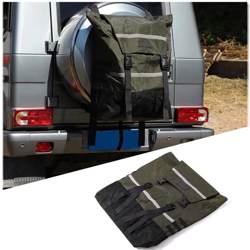 For 04-18 Mercedes-Benz G-Class spare tire hanging bag car outside storage backpack accessories 1 piece nylon fabric material