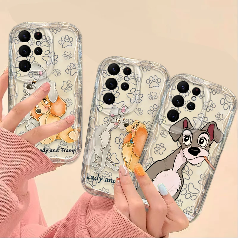 Case For Samsung Galaxy S24 Ultra S23 S22 Plus S21 S20 FE A25 A55 A35 A15 A16 A05 A05S A06 Disney Lady and the Tramp Clear Cover