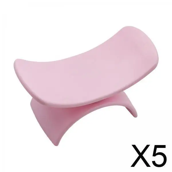 

5xПодушка для подлокотников для ногтей U-образная портативная нескользящая подушка для акриловых ногтей, маникюра, розовая