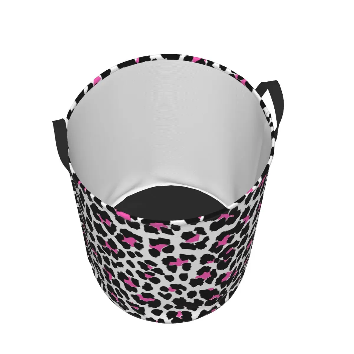 Custom Pink Leopard Laundry Hamper Large Storage Basket Spots African Animal Fur Girls Boys Toy Organizer