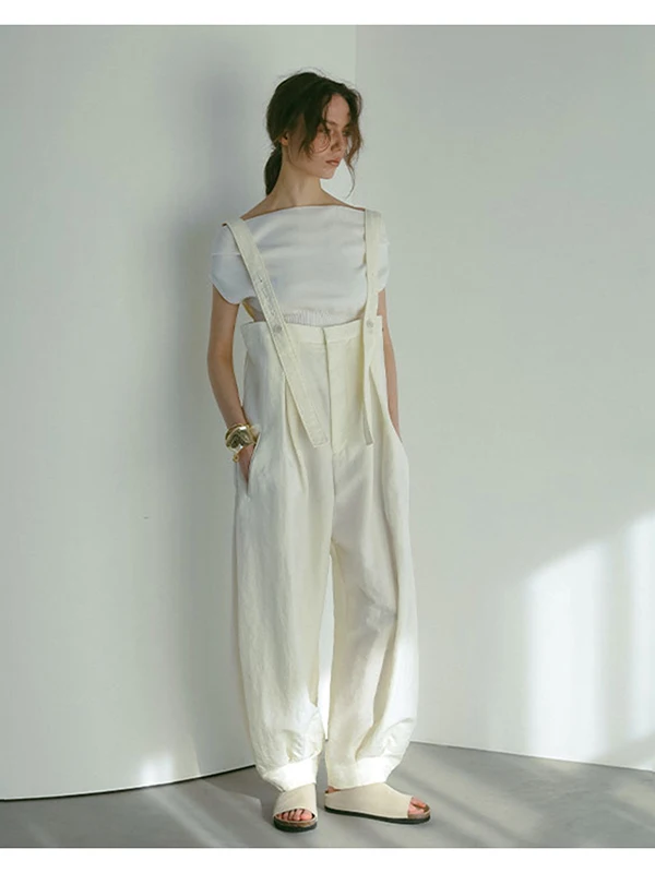 

High Waist Loose Women's Overalls Adjustable Straps Japanese Style Design Casual Pants Lantern Pants Versatile Spring Summer