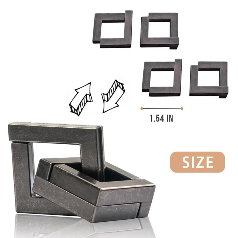3PCS Metall Puzzle Gehirn Teaser IQ Test Pädagogische Geist Spiele Entwirrung Problem Lösung Spielzeug Geschenke Für Kinder Teenager