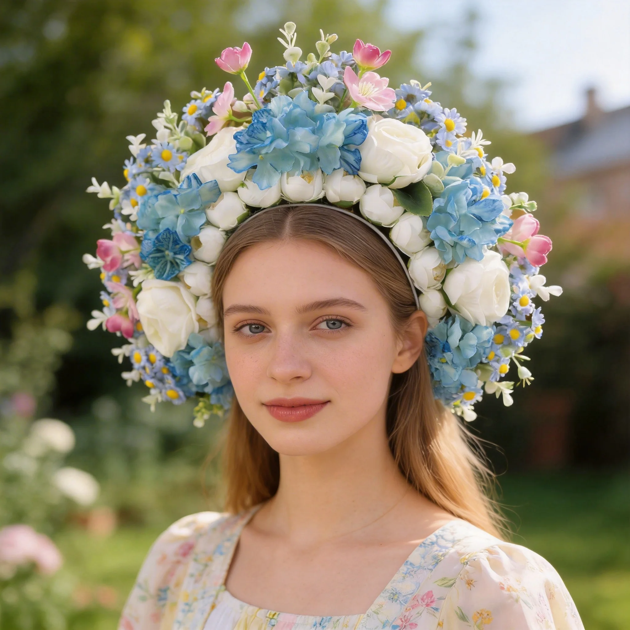 

1 piece of blue and white vintage-style simulated flower hairpin for spring outdoor photo shoots