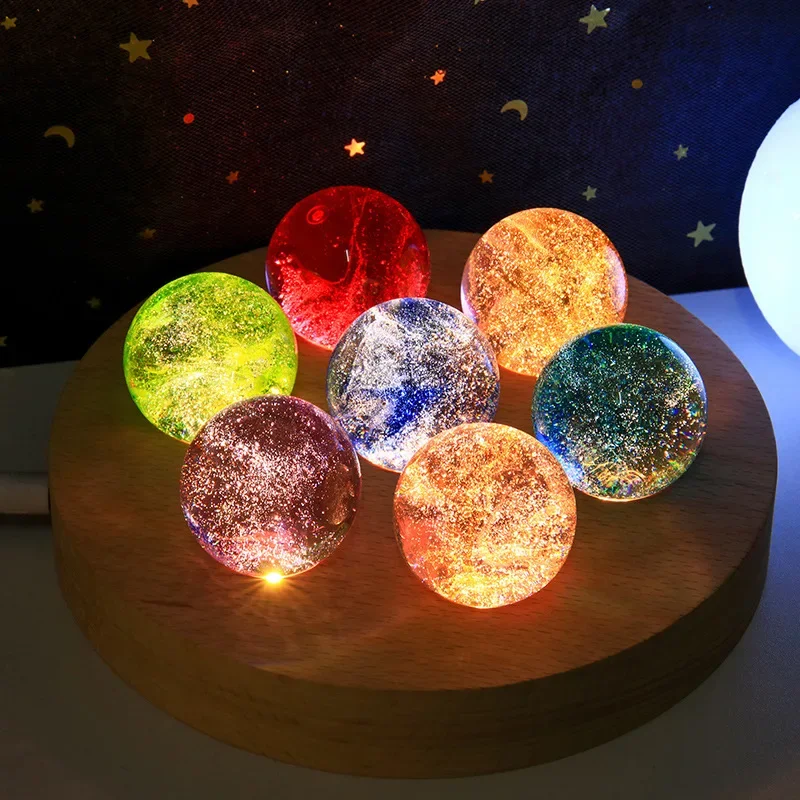 40mm Handmade Colored Glaze Bead Ball Colorful Glass Ball Luminous Planet Astronomy Planets Ball Fantastic Style Home Decor