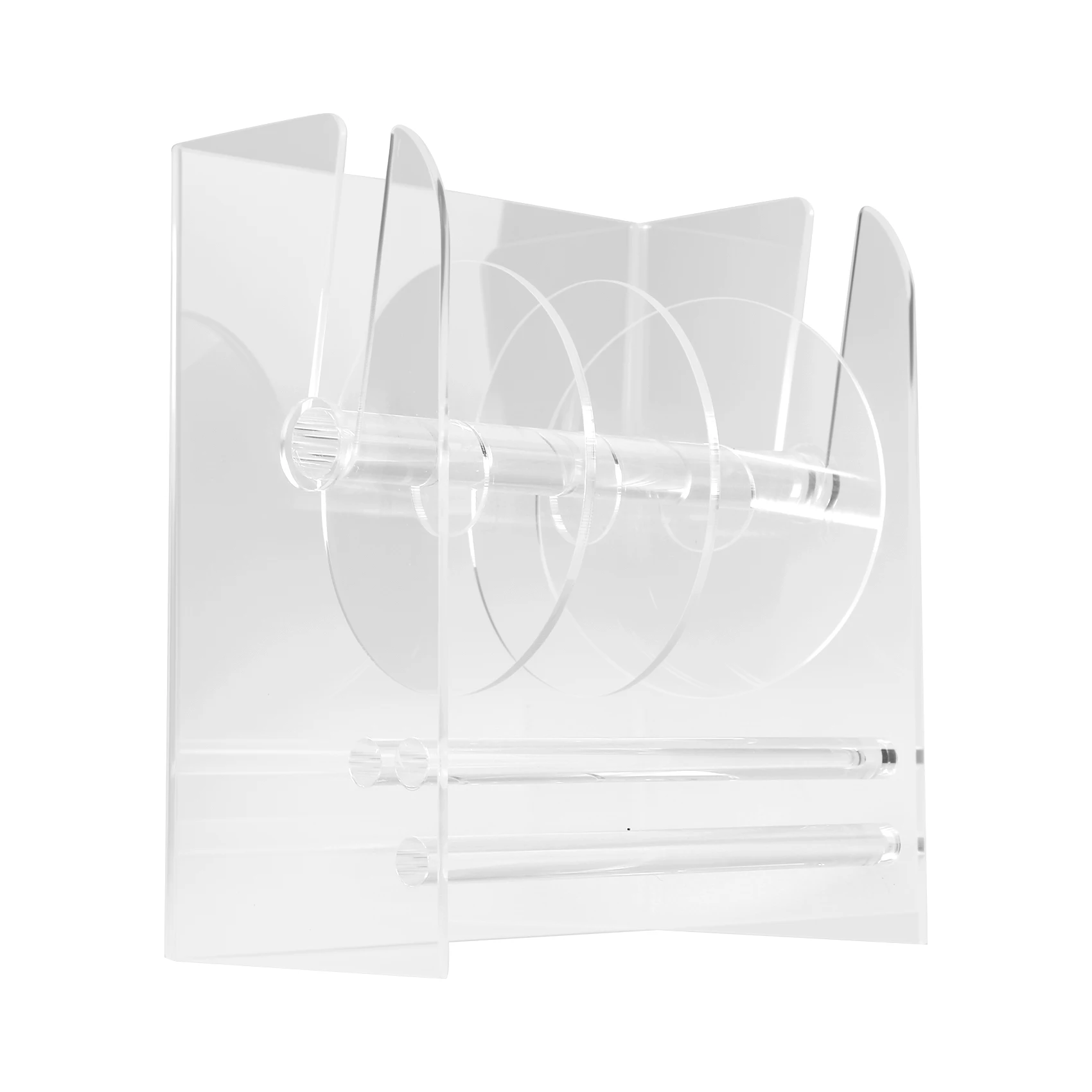 ●Adjustable Label Dispenser Acrylic Sticker Roll Dispenser Sticker Roll Holder Clear Label Holders Sticker Holder 4 Disks