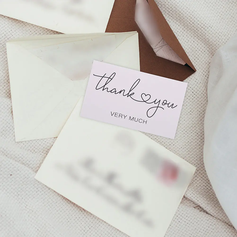 

100Pcs Thank You Cards Paper Simple Elegant Design Small Business Gift Cards for Salons Shops Thank You Purchase Card
