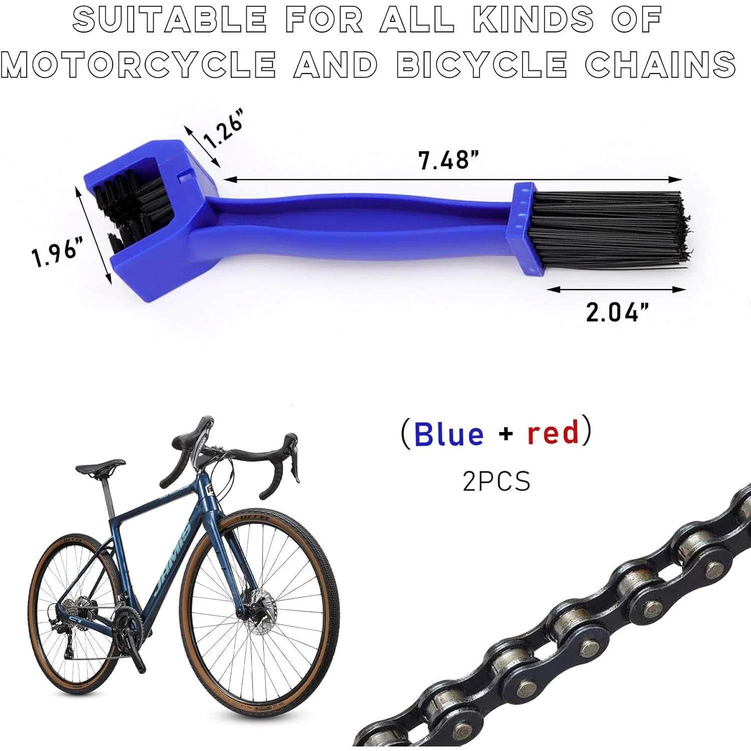 1-3Pcs Motorcycle Road Bike Chain Clean Brush Portable Chain Cleaner Bicycle Clean Motorcycle Chain Cleaner Maintenance Tool