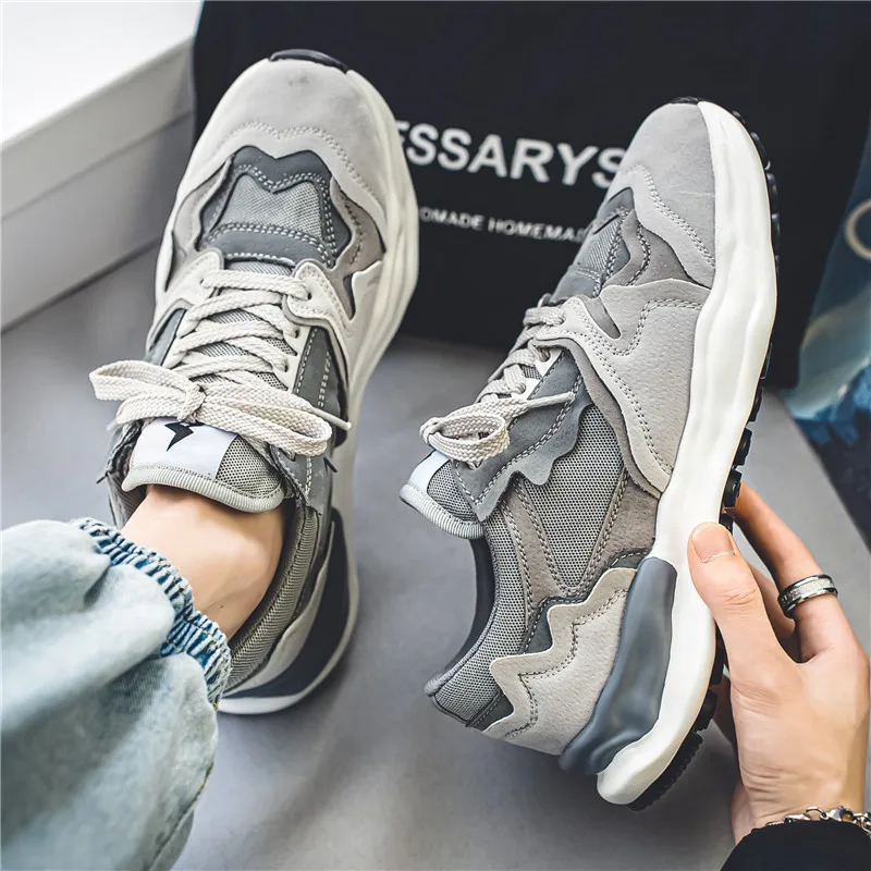 

Men's spring and autumn new anti-slip and wear-resistant casual sports shoes, men's thick-soled versatile lightweight dad shoes,