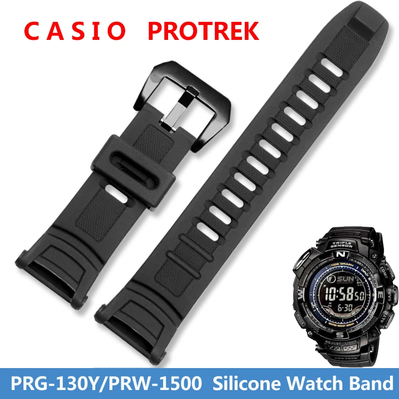 26*18MM Rubber Bracelet For Casio 3206 3135 PRG-130Y/PRW-1500 Special Watch Strap PROTREK Mountaineering Watchbands Accessories