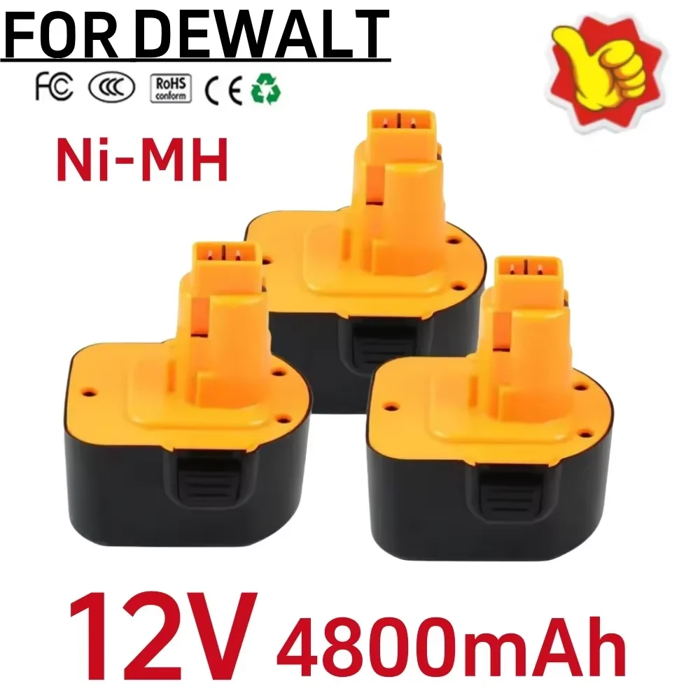 

4800mAh For Dewalt NI-MH Power Tool Battery 12V DW9072 DW9071 DC9071 DE9037 DE9071 DE9072 DE9074 DE9075 152250-27