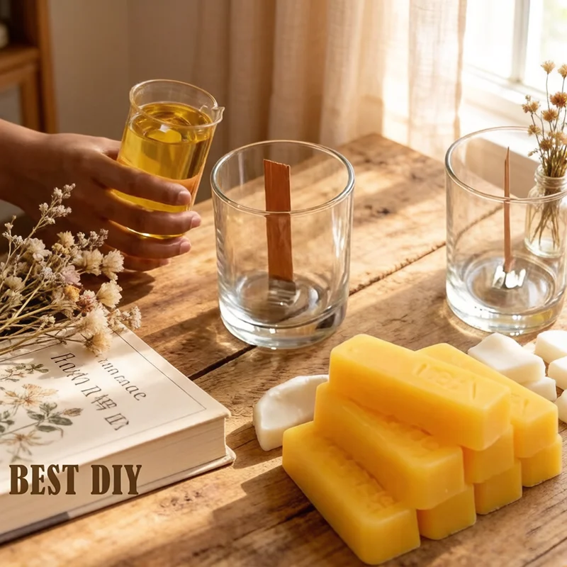 High Purity Natural Beeswax Blocks 4/8Pcs Perfect for DIY Candle Crafts Lip Balm Soap Making Handmade Projects Home Supplies