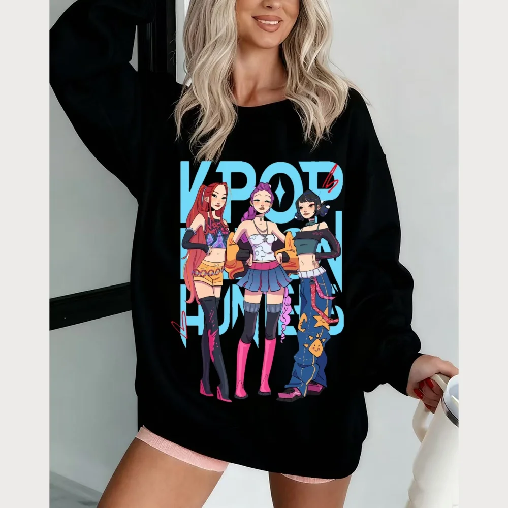 KPop Demon Hunter هوديي المرأة عارضة السترة المطبوعة البلوز سترة للجنسين أزياء الشارع الشهير