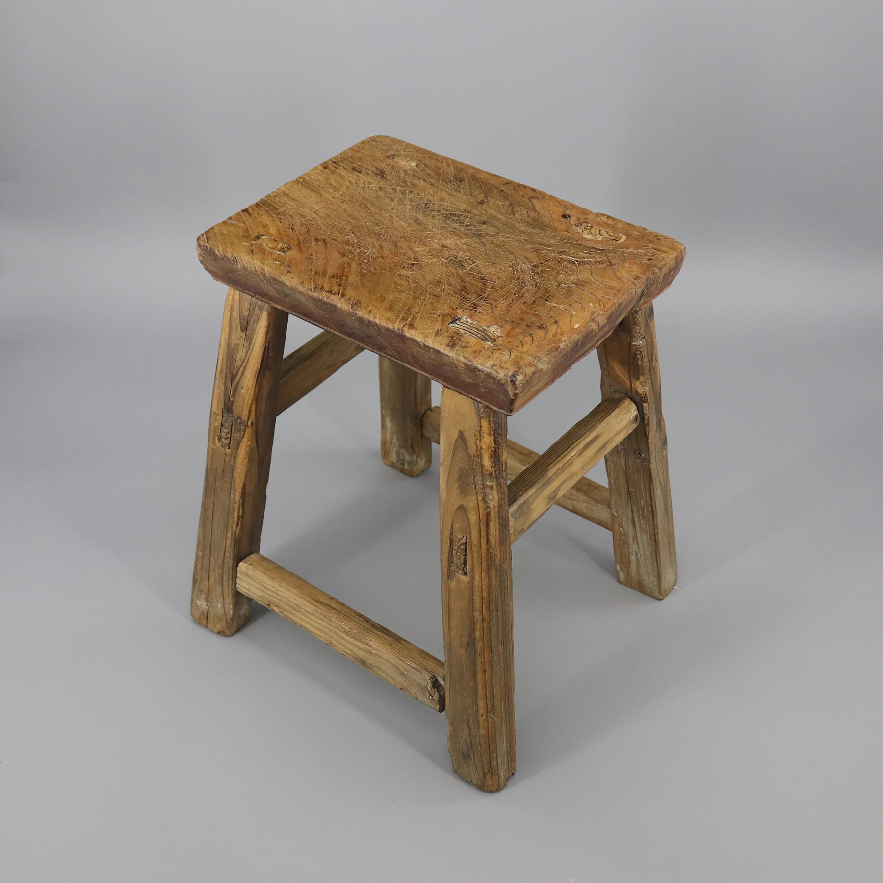 Unique Wooden Stool, Solid Wood, Bathroom Bench, Medium Size