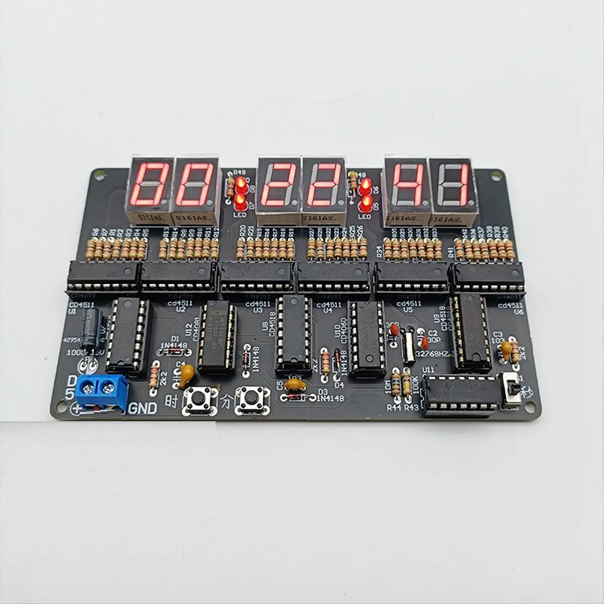 *ABAB DC 4.5V-5.5V 6-Bit Digital Circuit Clock Kit Electronic Clock Teaching and Training Welding Production DIY Parts