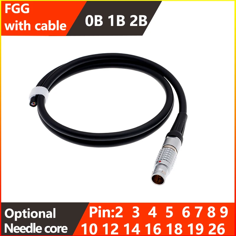 FGG Connector 0B1B2B 2 3 4 5 6 7 8 9 10 12 14 16 18 19 26 Pin Soldering Cable ARRI MINI Teradek Camera Power Flight Lead Cable