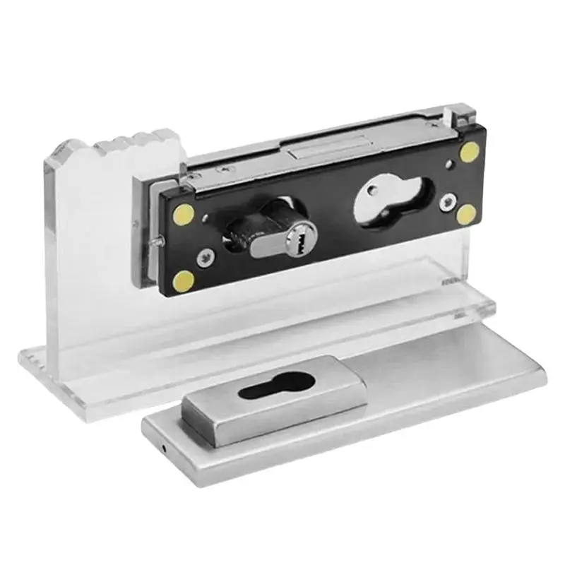 

Frameless Glass Door Lock Sliding Glass Door Security Lock with Key No-Drill Hardware Replacement Parts for Store Entrance Shop