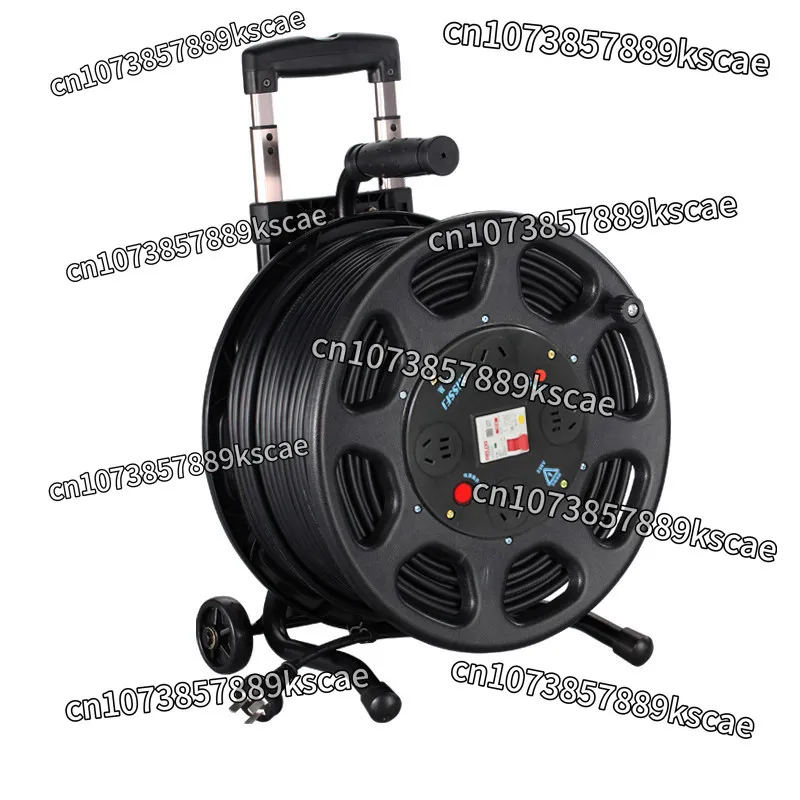 220V Mobile Cable Reel Wire Reel Plug Plate 50 Meters Extension 100 Construction Site Power Cord Roller
