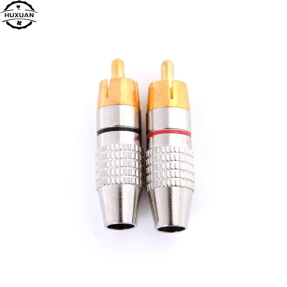 2 Stks/set Gold Rca Plug Solder Audio Video Adapter Connector Male Naar Male Converter Groothandel