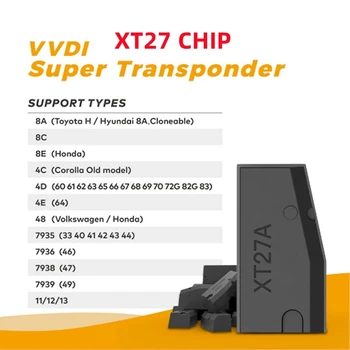 5/10/20pcs xt27 VVDI Super Chip Transponder XT27A XT27A01 Super Chip Per ID46/40/43/4D/8C/8A/T3/47 per VVDI Mini Strumenti Chiave