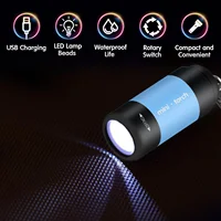USB Rechargeable LED Pocket Keychain Flashlight Multifunctional Strong Light Waterproof for Outdoor Hiking Camping Mini 5
