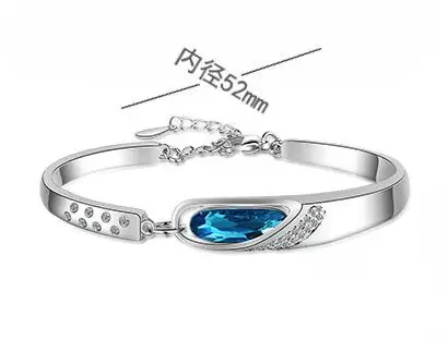 Pear Genuine Natural Blue Topaz 925 Sterling Silver Tears of Angels Adjustable Bracelet for Women Statement Gemstone Jewelry view 6