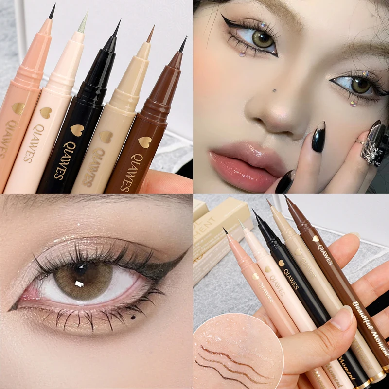 Ultra-thin Matte Liquid Eyeliner Pen Waterproof Quick Dry Lasting Champagne Glitter Eye Liner Pencil Eyes Beauty Makeup Cosmetic