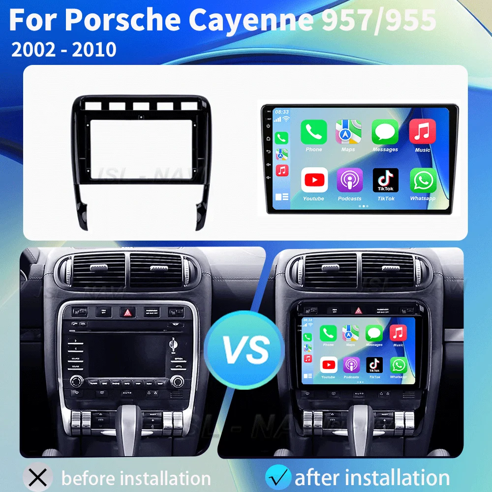 Android 16 Car Multimedia Video Player WIFI for Porsche Cayenne 957/955 2002 - 2010 Car Radio HeadUnit GPS Autoradio Carplay BT