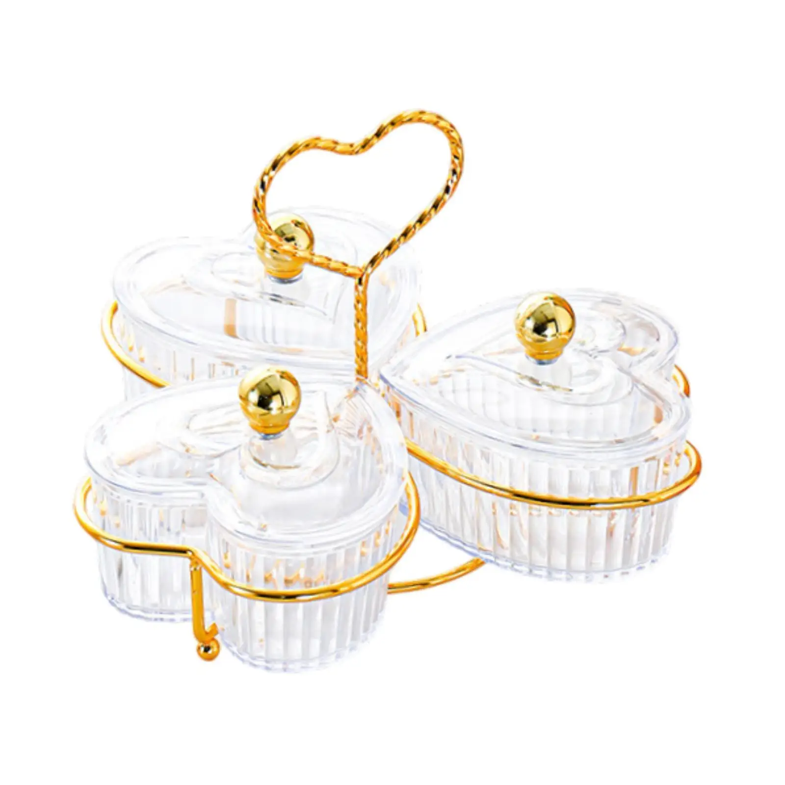 Divided Serving Trays Snack Platters Food Display with Lid and Handle Portable Removable Small Bowls for Sweets Desktop Decor