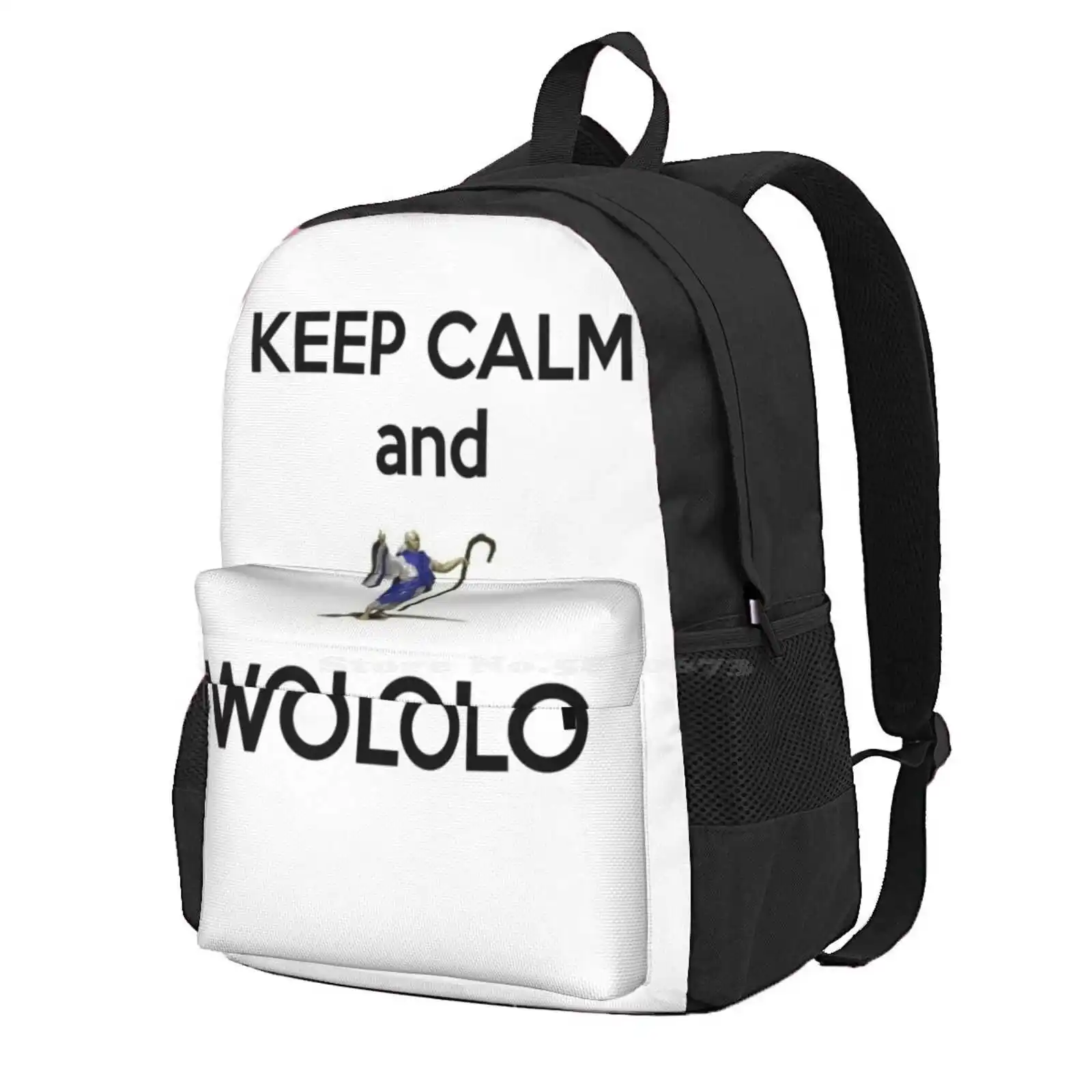 

Keep Calm And Wololo!-White Hot Sale Schoolbag Backpack Fashion Bags Keep Calm Age Of Empires 2 Wololo Monk Meme Age Of