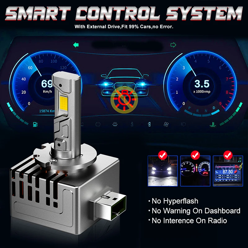 Dualvision D1S D3S D2S D4S LED المصباح HID D1R D3R عدة زينون Led لمبات التحديثية عدة D2R D4R مصابيح السيارة 9084 CSP أضواء السيارات 12 فولت #3