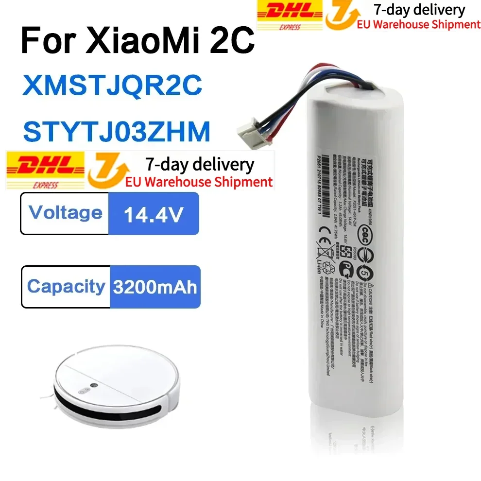 14.4V Replacement Li-ion Battery For Xiaomi Mi Robot Vacuum Mop 2C XMSTJQR2C / STYTJ03ZHM / P2051-4S1P-ZM Battery Pack 18650.00