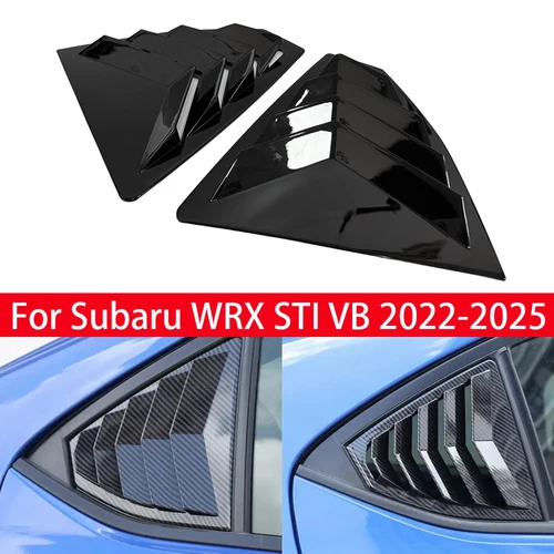 Imagen 1 del producto Para Subaru WRX STI VB 2022-2025, cubierta de persiana lateral para ventana trasera de coche, pegatina embellecedora, pala de ventilación, accesorios de fibra de carbono ABS