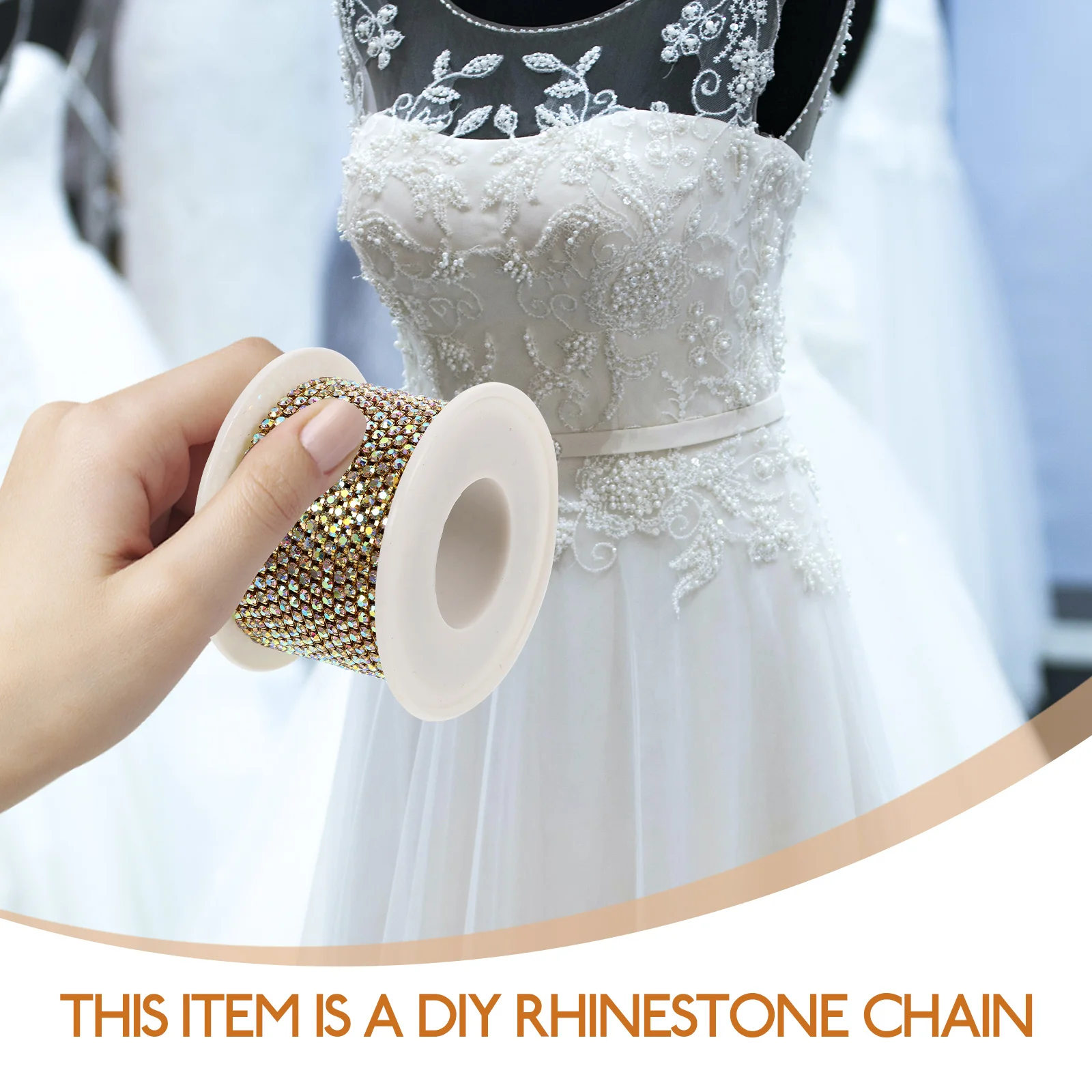 

1 Roll Rhinestone Close Trim 100Cm Glitter Craft Sewing Diy Clothing Embellishment Flexible Cuttable Claw Chain Rhinestone Chain