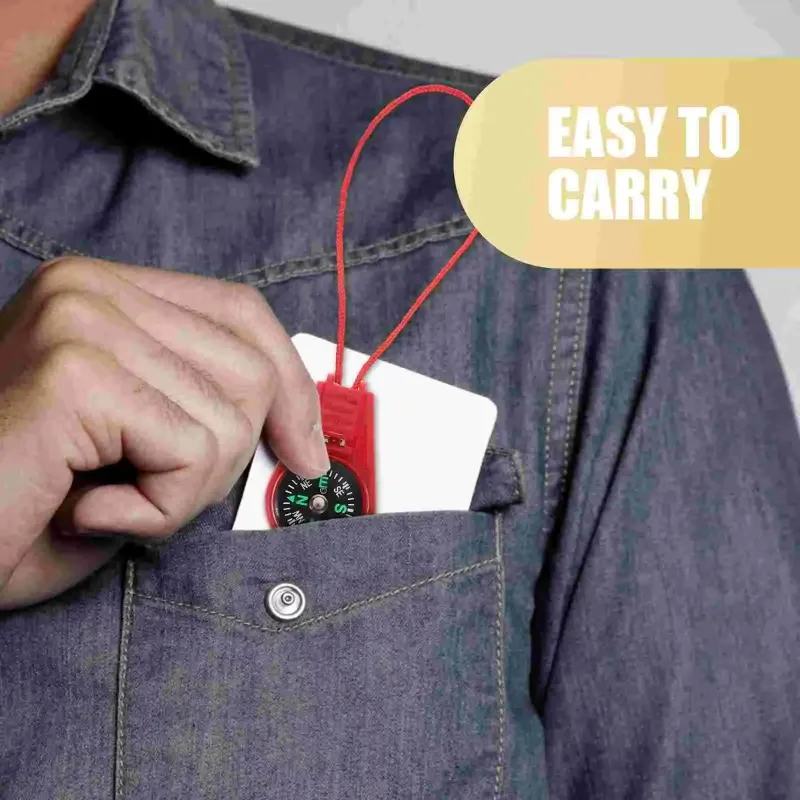 Mini brújula ABS para acampar, senderismo, colgante de brújula de bolsillo, navegación portátil, escalada, montar, regalo para niños, equipo de supervivencia al aire libre