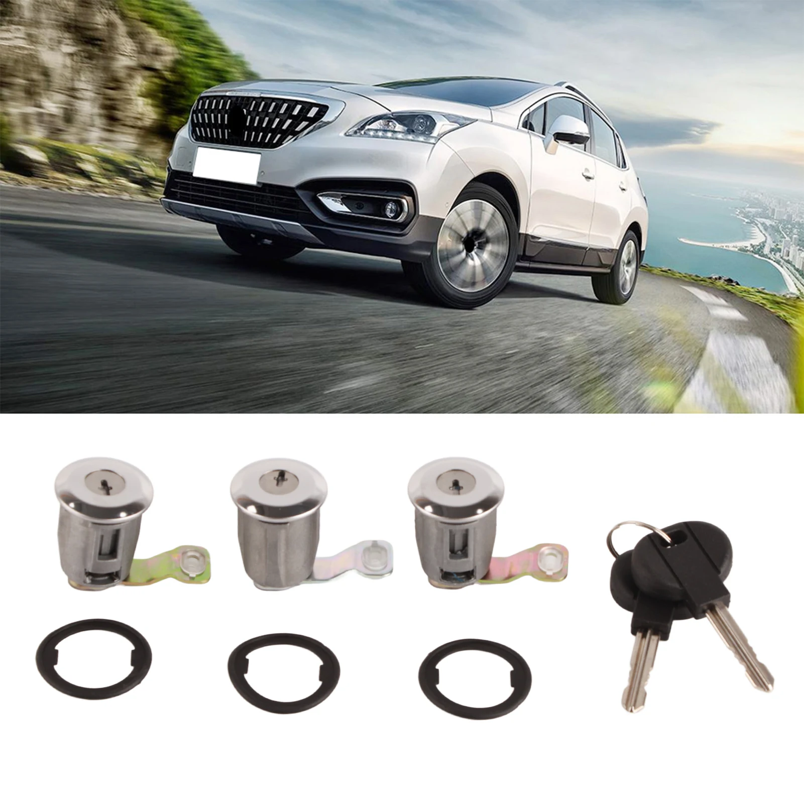 

ZK20 252522 Набор стволов для дверного замка автомобиля с ключами для Peugeot Partner Citroen Berlingo Xsara