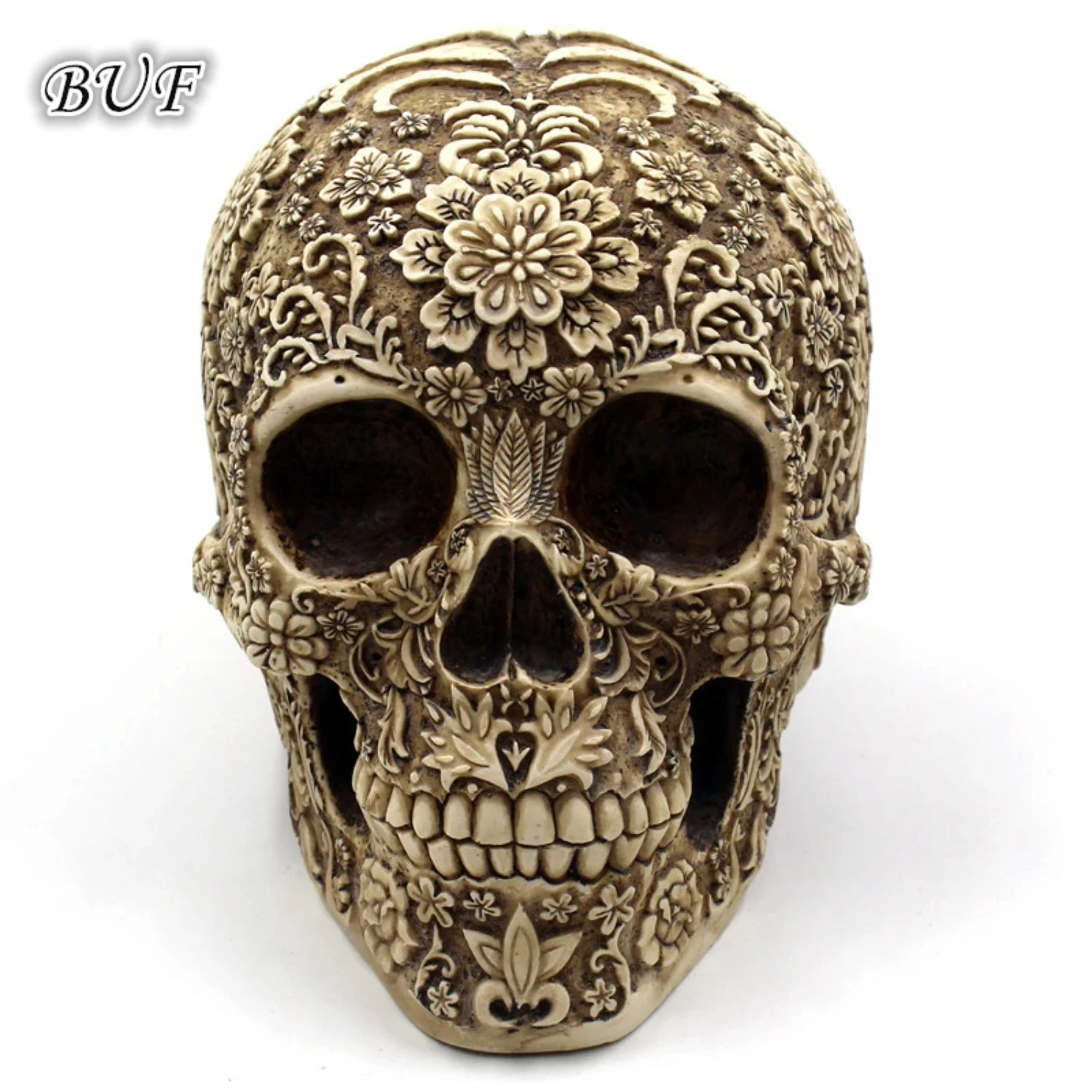 

Modern Resin Statue Retro Skull Decor Home Decoration Ornaments Creative Art Carving Sculptures Skull Model Halloween Gifts