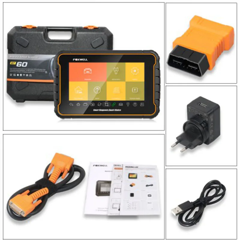 Foxwell GT60 Android Tablet Full System Scanner Support 19+ Special Functions Oil/EPB/Reset/DPF/BMS/Injector/Coding Update GT80