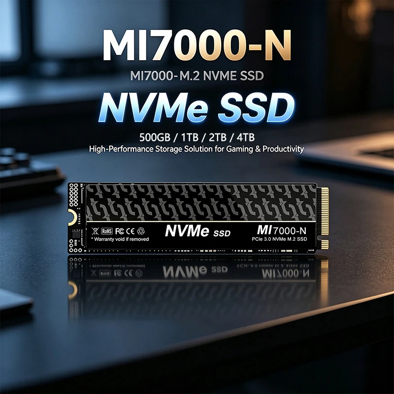 High Speed NVMe MI7000-N 4TB SSD M.2  Internal Solid State Drive PCIe 3.0 Gaming Drive Works for  Laptop PC Hard Disk