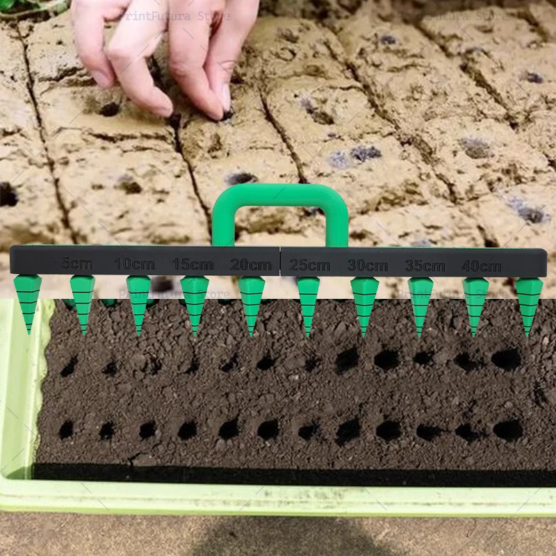 Convenient Seeding Hole Puncher Soil Quick Hole Punching Gardening Adjustable Seed Spacing Tool Vegetables/Flowers Plant Sowing
