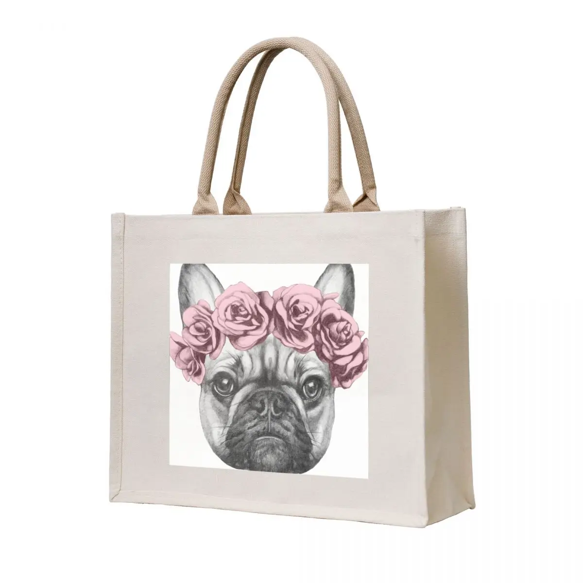 

French bulldog with rose crown Tote Bag bags for women Women's handbag bag luxury women