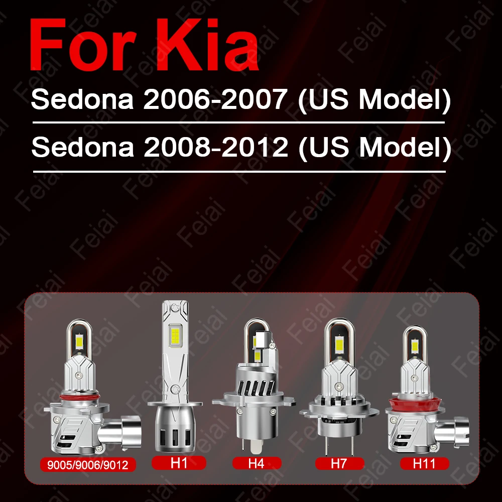 

For Kia Sedona Headlight LED Bulb Sedona 2006 2007 2008 2009 2010 2011 2012 Accessories High Power Car Headlights Auto Headlamp