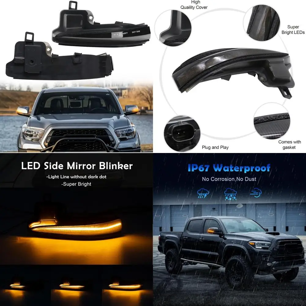 

Sequential LED Blinker Lights for 2016-2022 Tacoma, 2019-2023 RAV4, 2020-2023 Highlander, 2016-2019 Alphard with Smoked Lens