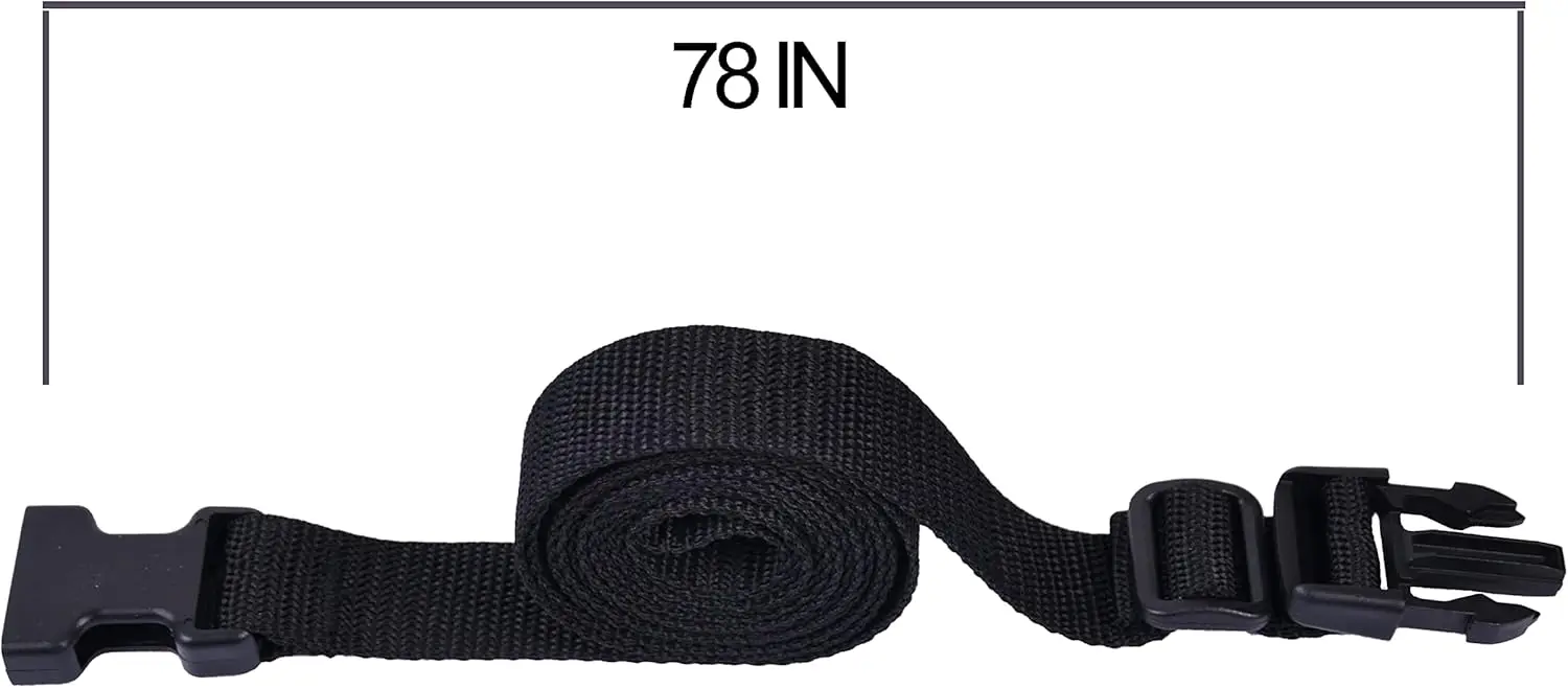 2-Pack 1-Inch Nylon Quick Release Buckle Straps, Adjustable for Luggage and Storage
