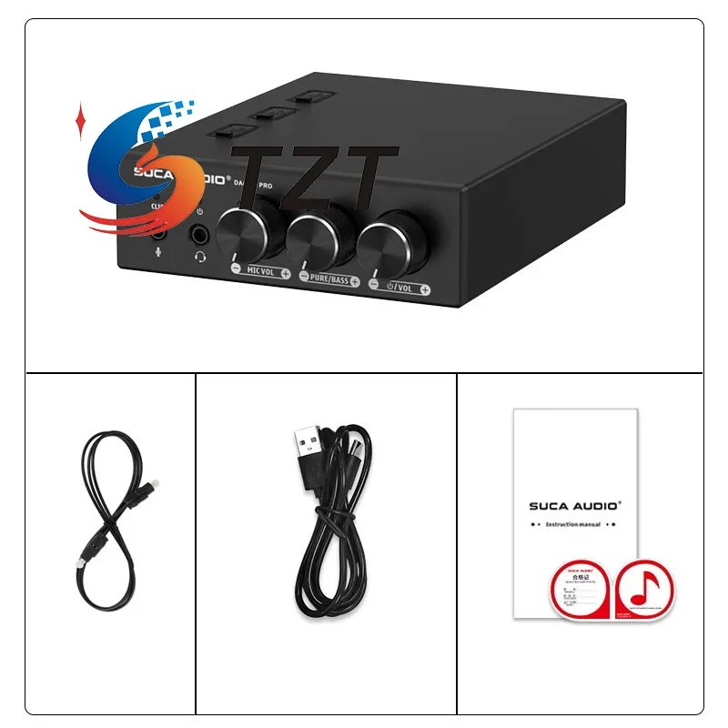 TZT Q2 PRO ضياع HiFi ES9039 وحدة فك ترميز الصوت ألعاب الكمبيوتر توسيع مضخم ضوت سماعات الأذن مع 3 قاعدة توسيع USB