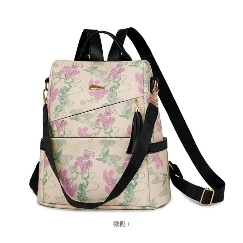 Fashion Nylon Softback 2024 New Product Backpack Zipper Soft Handle Large Capacity  Backpack Air Cushion Belt Women's Handbags