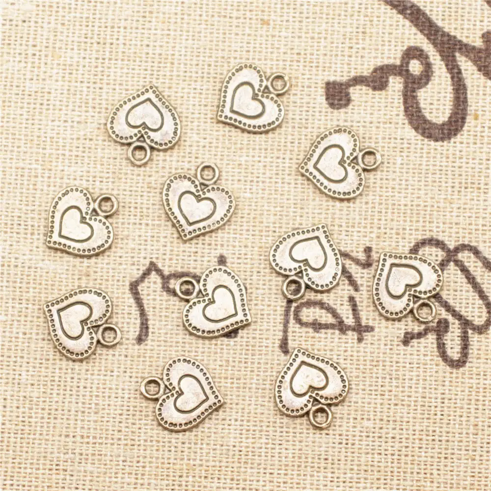 Body Jewelry Car Accessori Charms Peach Heart Antique Bronze Color Pendants For Jewelry Making 12x13mm 20pcs