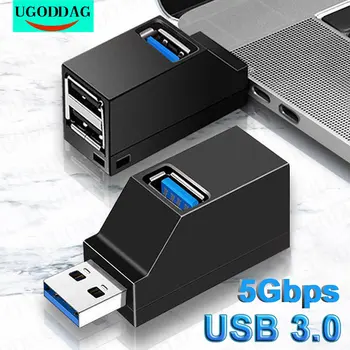 מתאם USB 3.0 HUB מתאם USB 2.0 HUB מרחיב 3 יציאות USB Hub העברת נתונים במהירות גבוהה מחליק USB תחנת עגינה עבור מחשב נייד